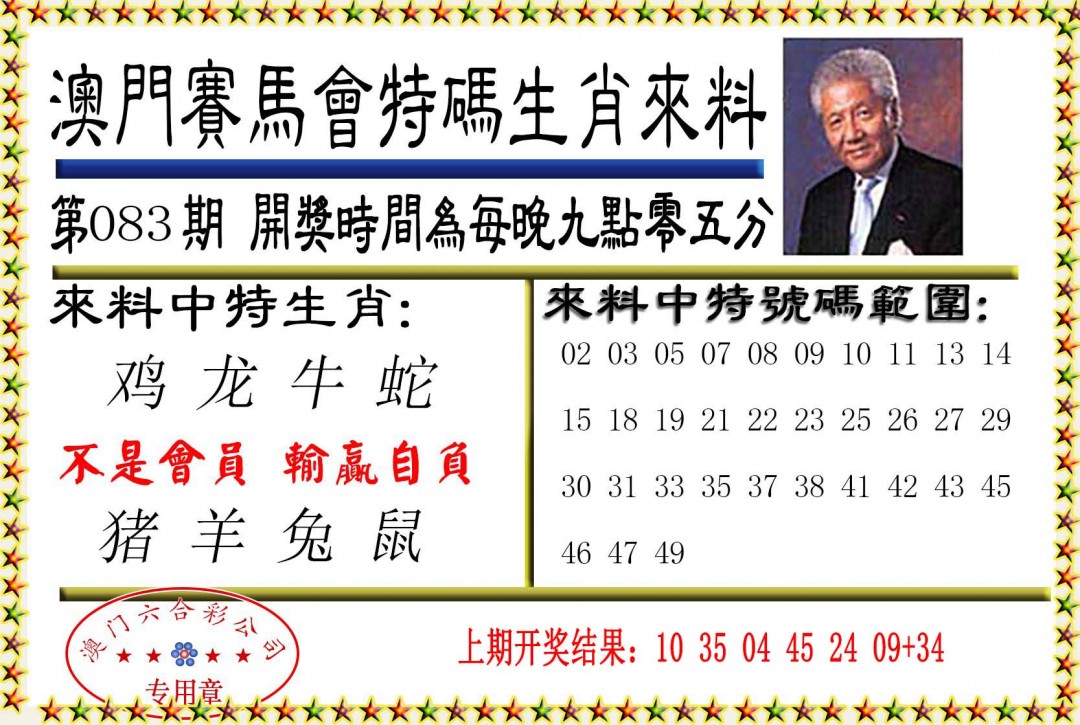 2025083期特码生肖来料