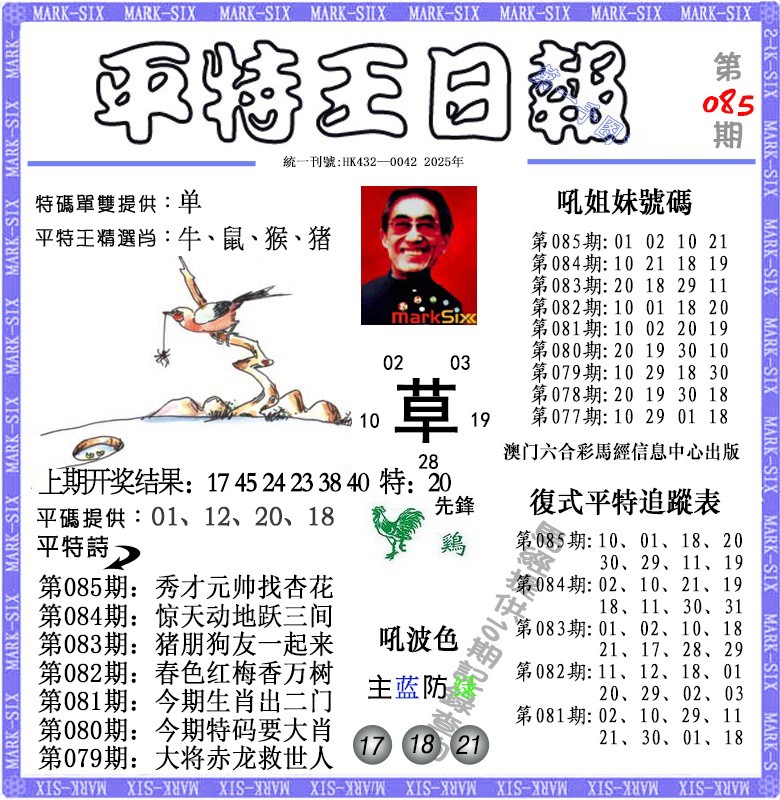 2025085期平特王日报