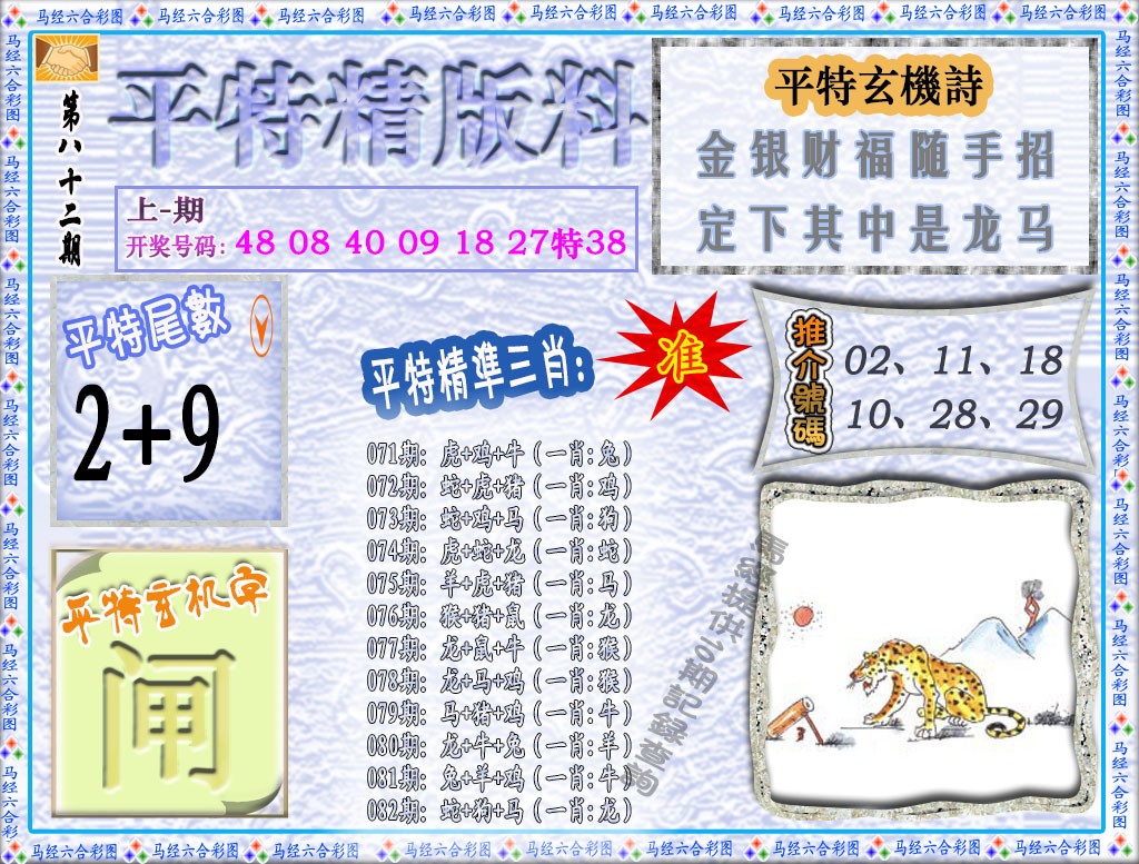 2025082期平特精版料