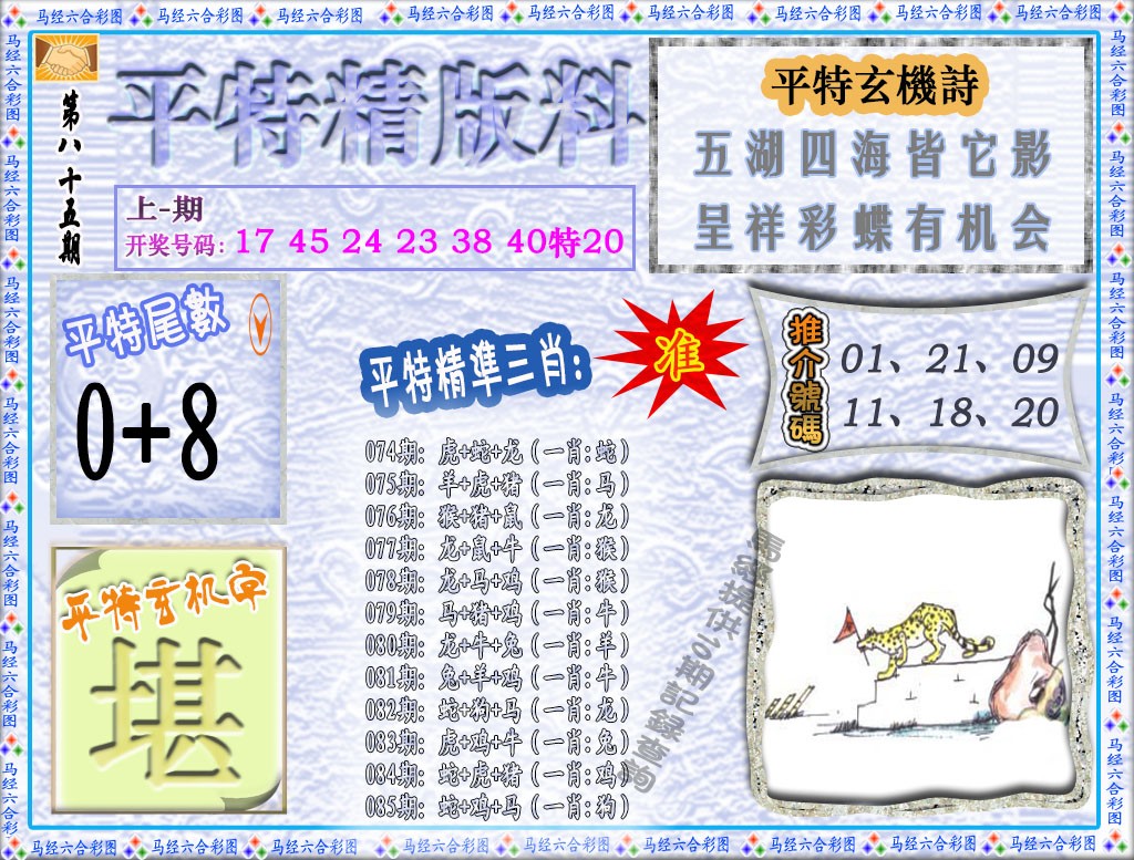 2025085期平特精版料