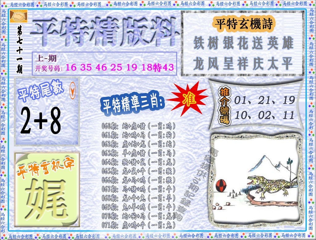 2025071期平特精版料