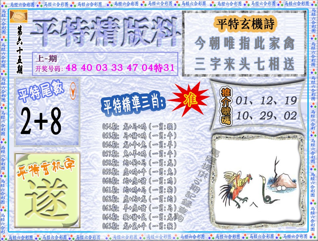 2025065期平特精版料