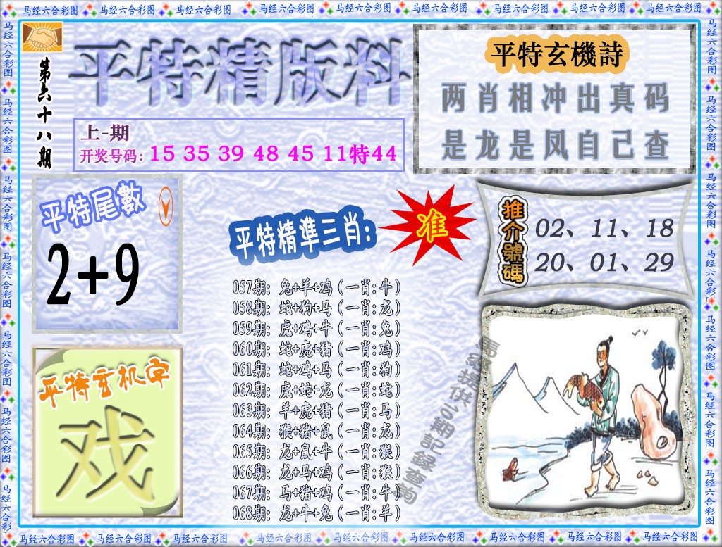 2025068期平特精版料