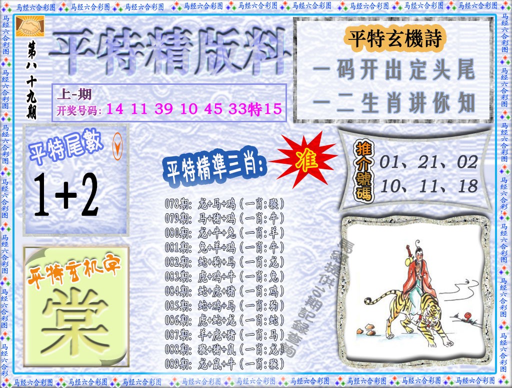 2025089期平特精版料
