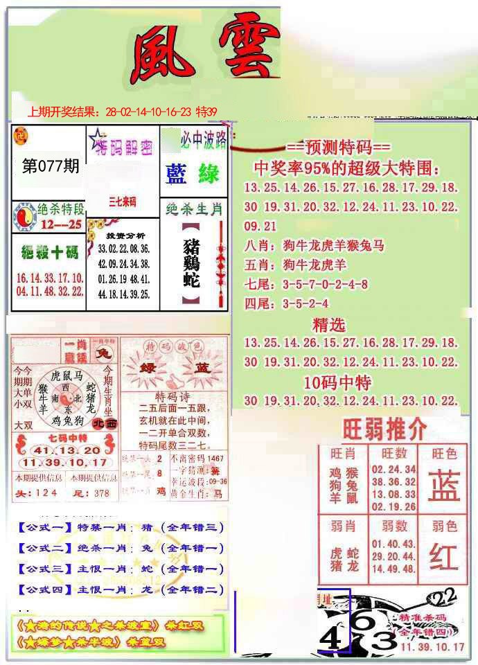 2025077期风云榜