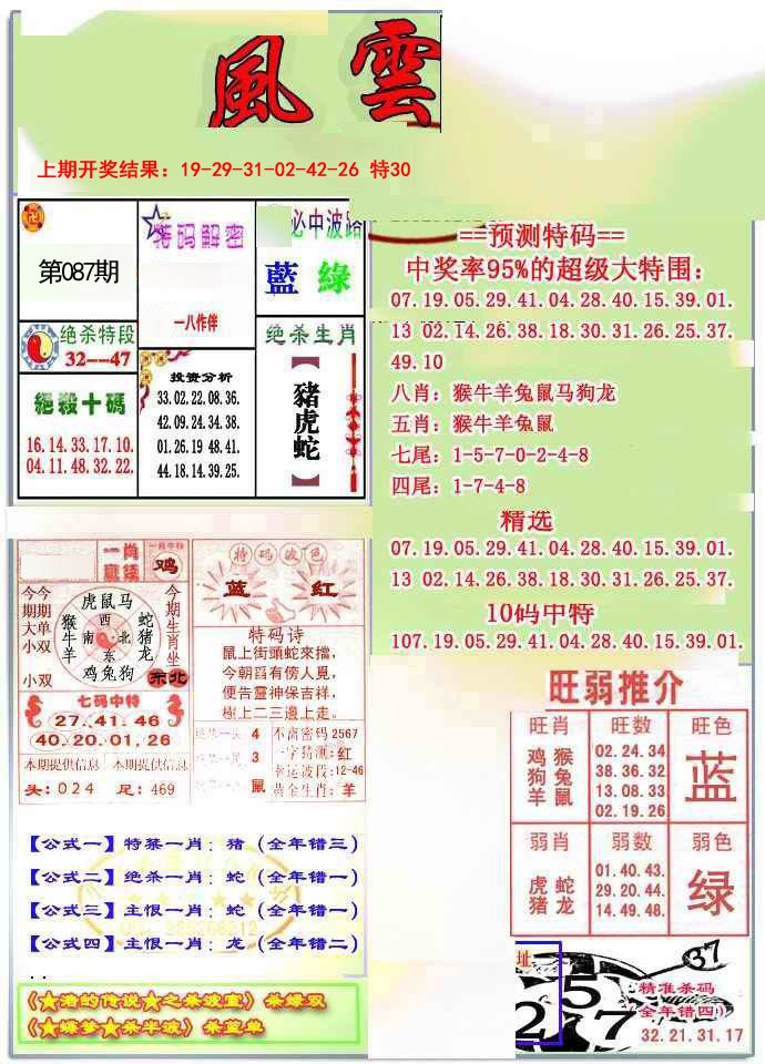 2025087期风云榜
