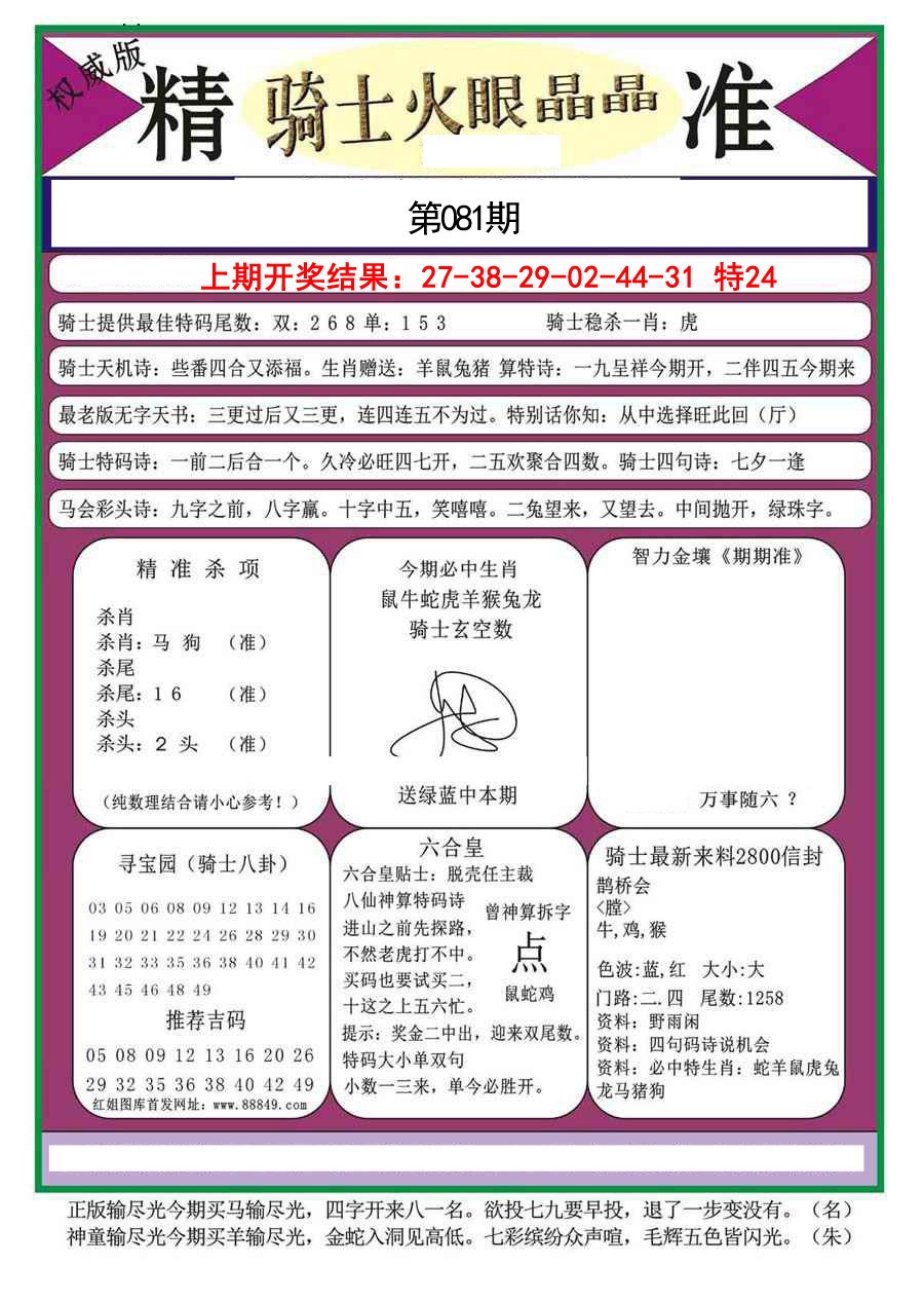2025081期骑士火眼晶晶a