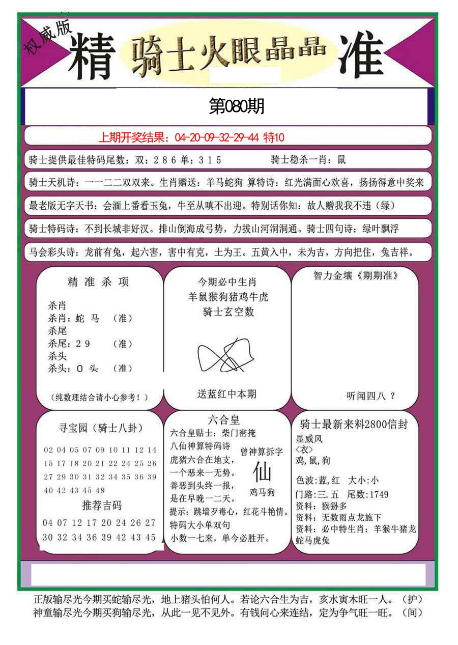 2025080期骑士火眼晶晶a