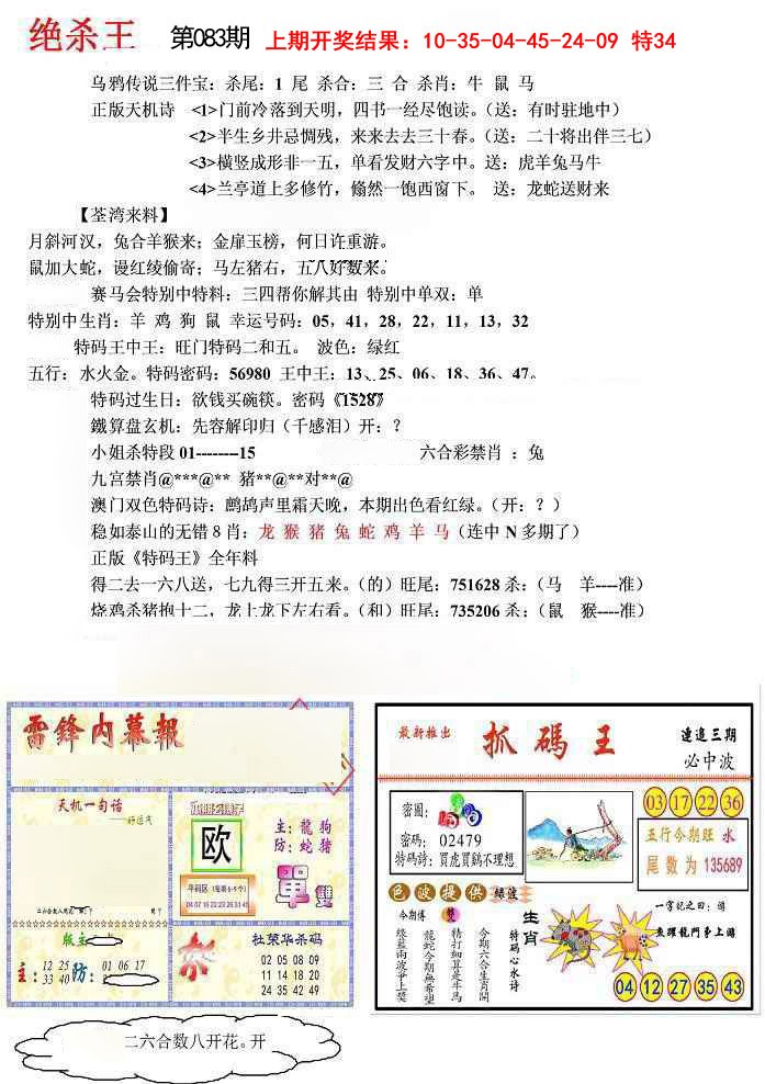 2025083期蓝天报(绝杀王)
