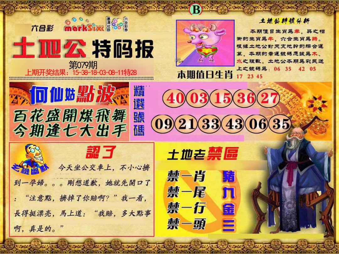 2025079期土地公特码报B
