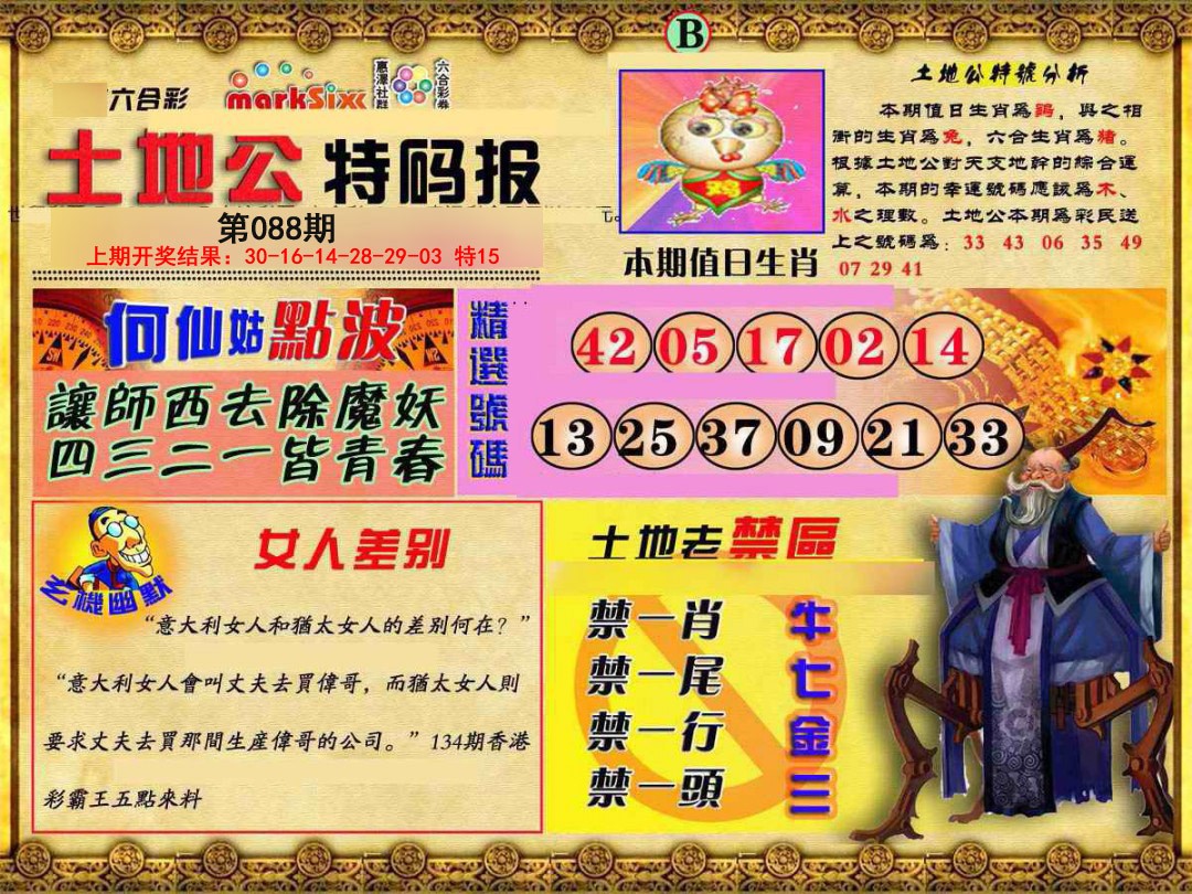 2025088期土地公特码报B