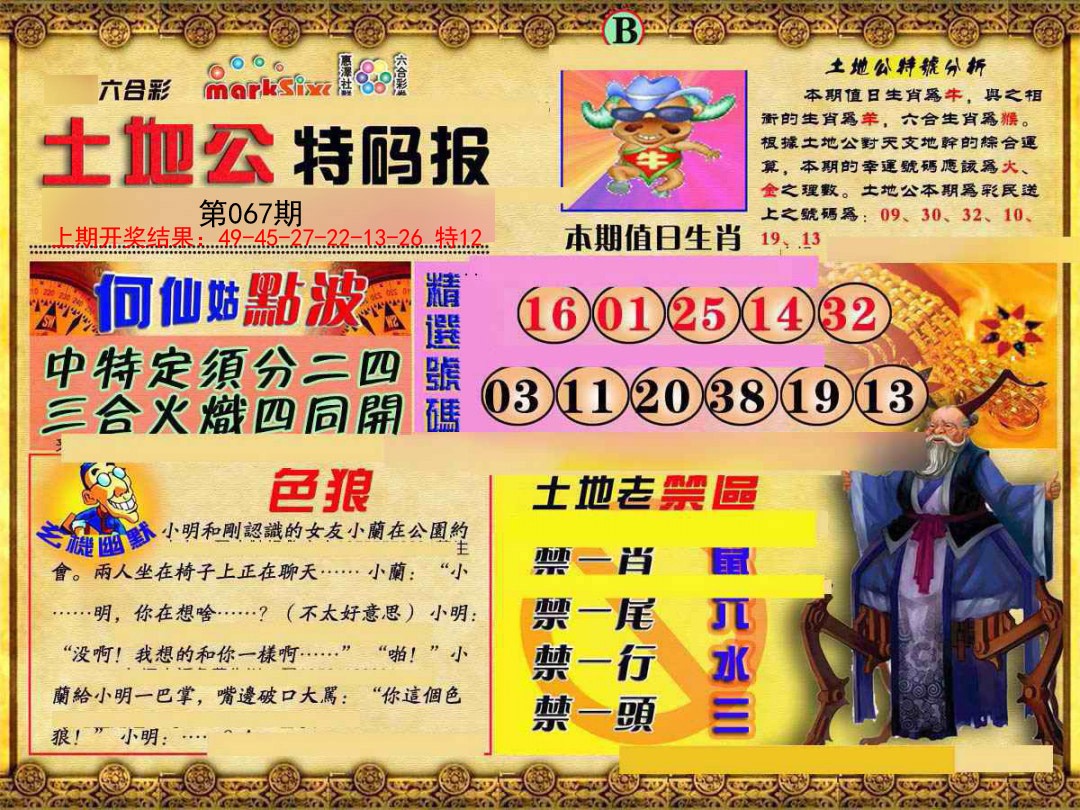 2025067期土地公特码报B