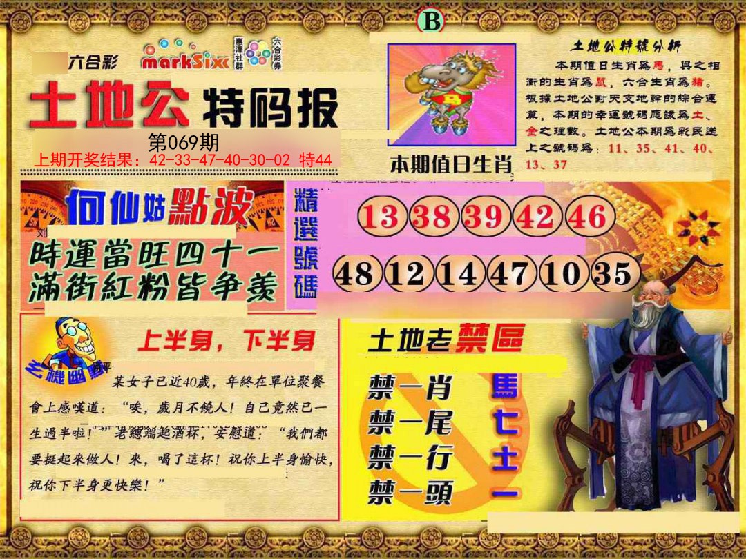 2025069期土地公特码报B