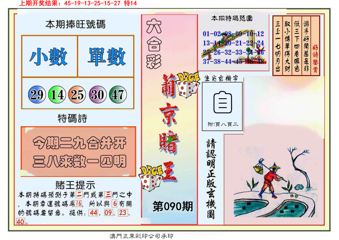2025090期葡京赌王彩