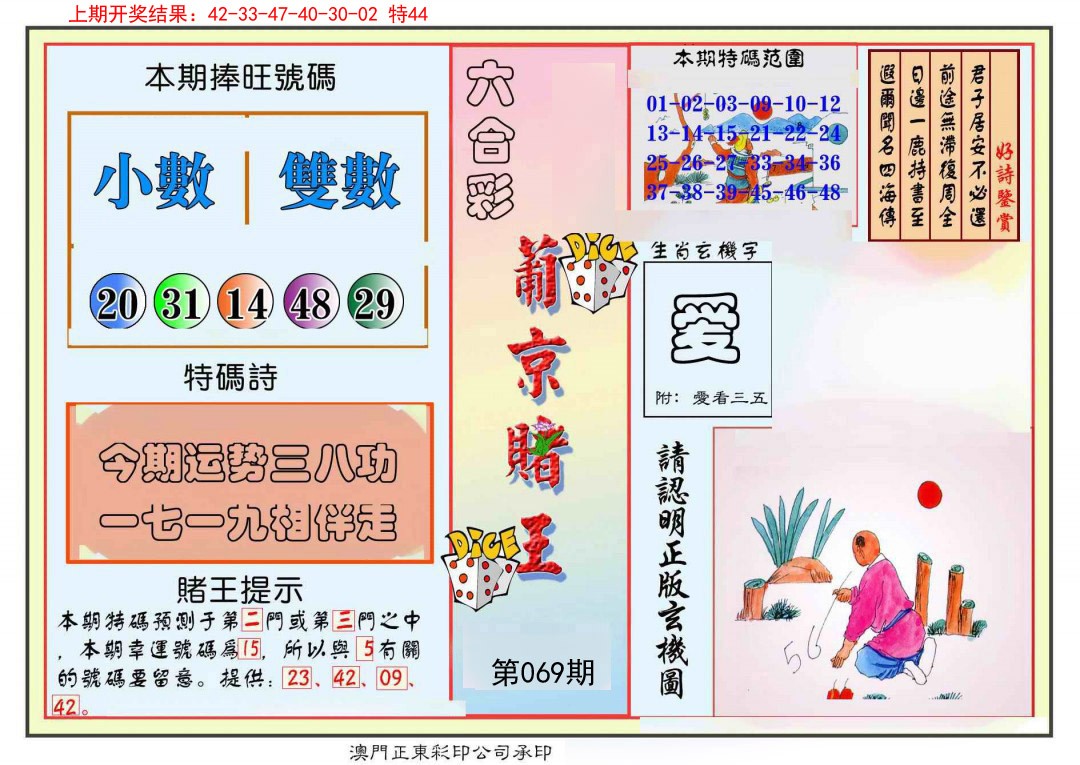 2025069期葡京赌王彩