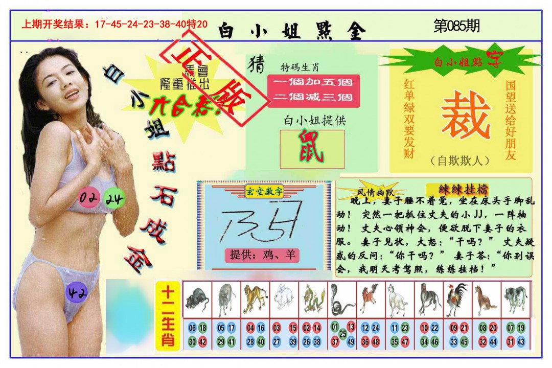 2025085期白小姐点金