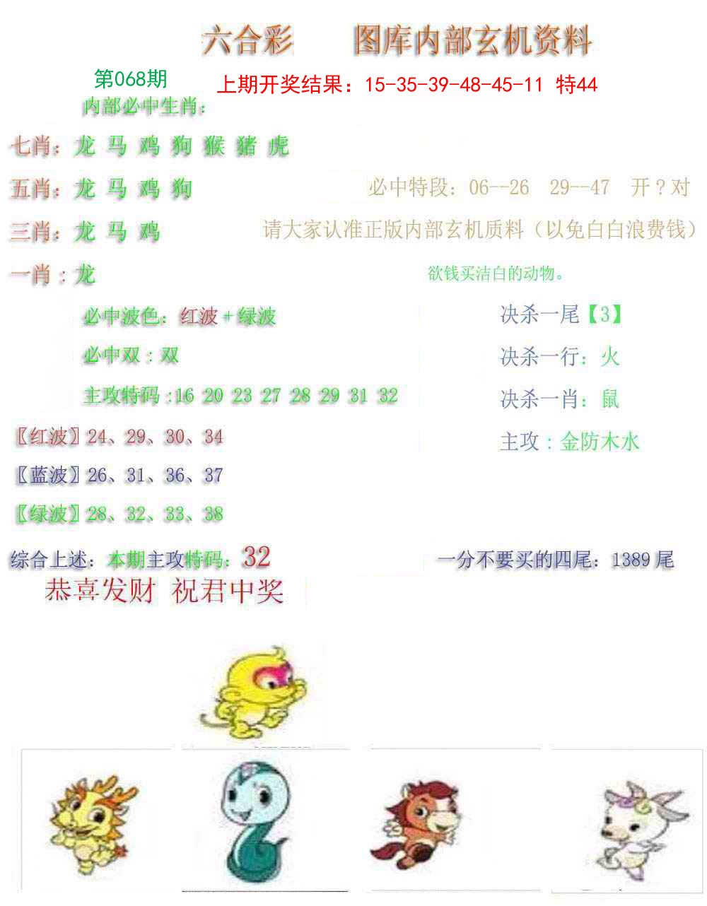 2025068期内部玄机资料