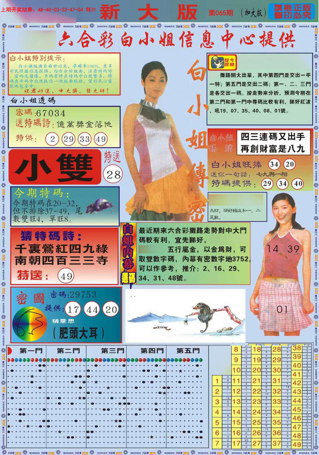 2025065期白小姐祺袍A加大版