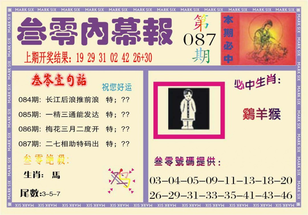 2025087期叁零内幕报