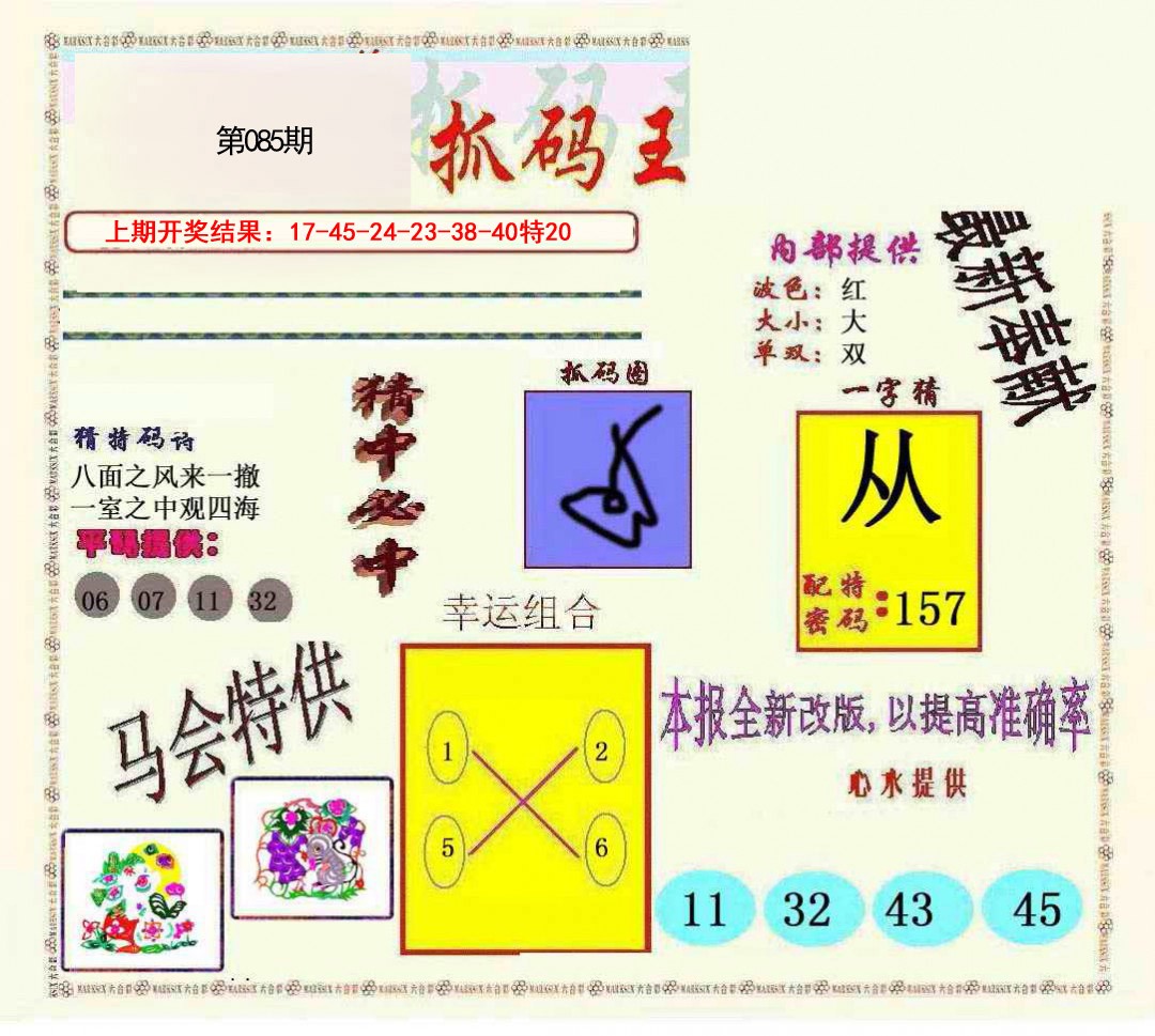 2025085期新抓码王