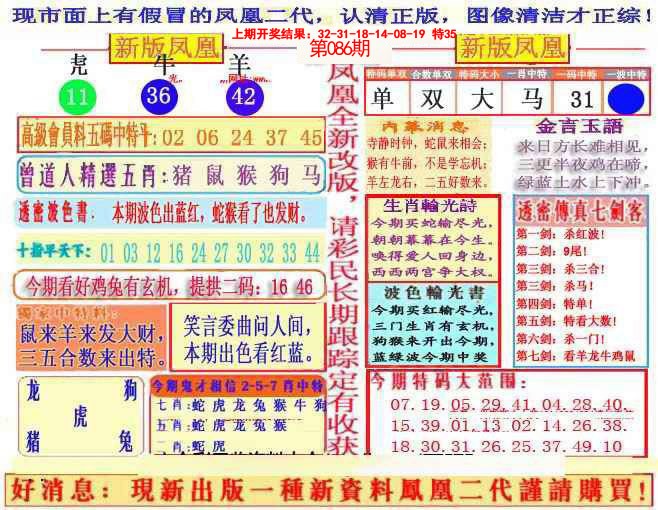2025086期另二代凤凰报
