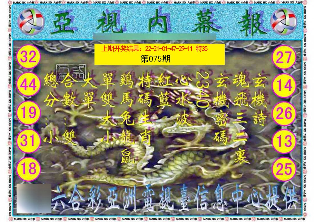 2025075期亚视内幕报