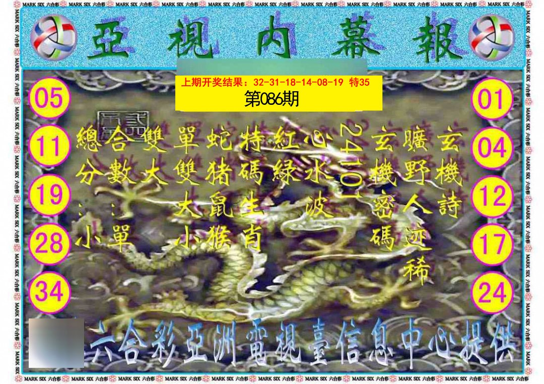 2025086期亚视内幕报
