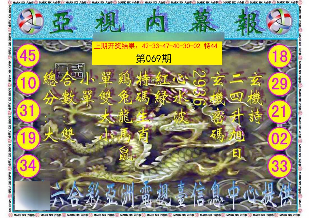 2025069期亚视内幕报