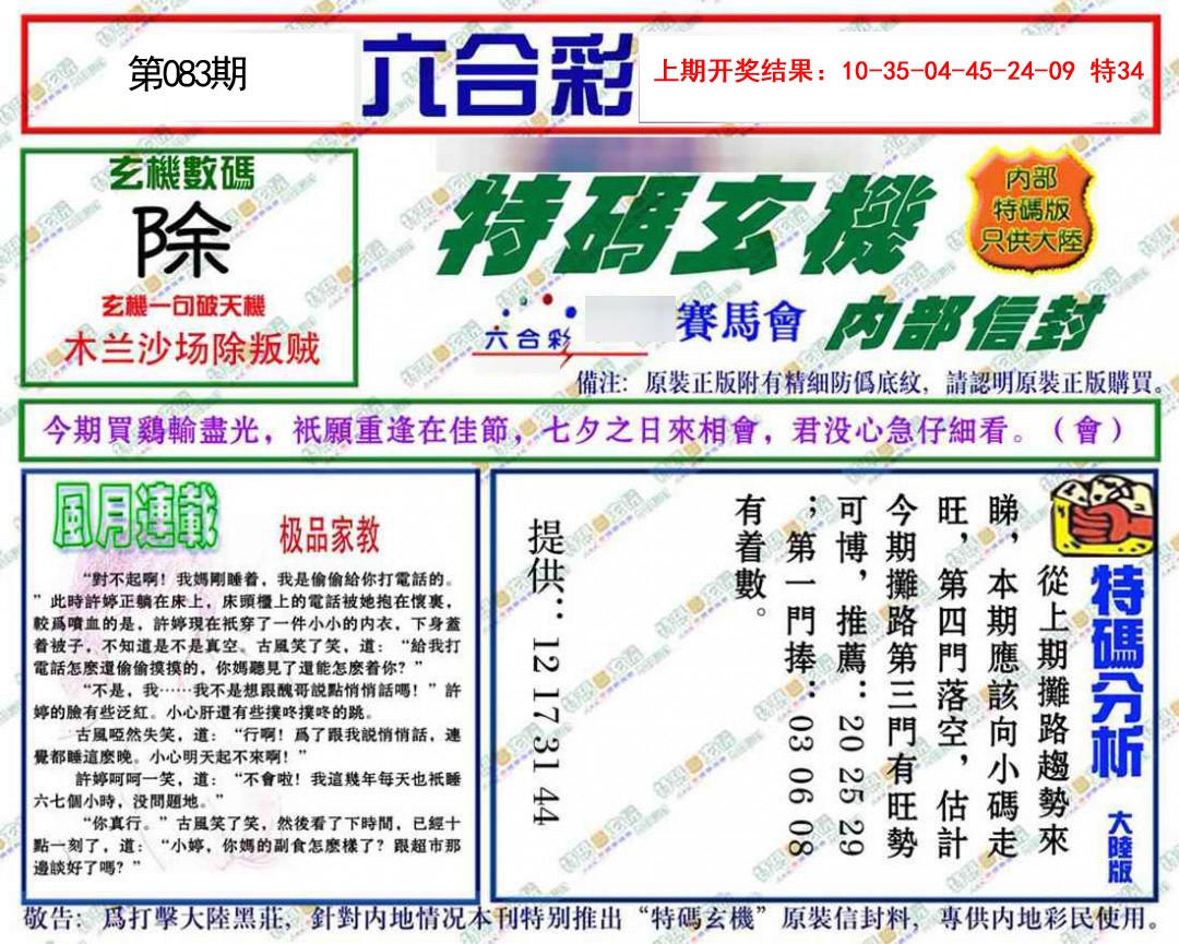 2025083期特码玄机