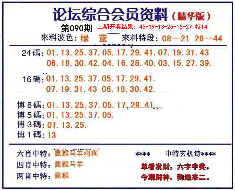 2025090期综合会员资料