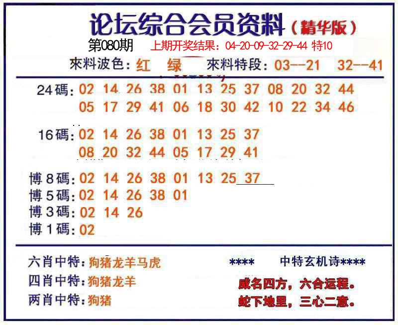 2025080期综合会员资料