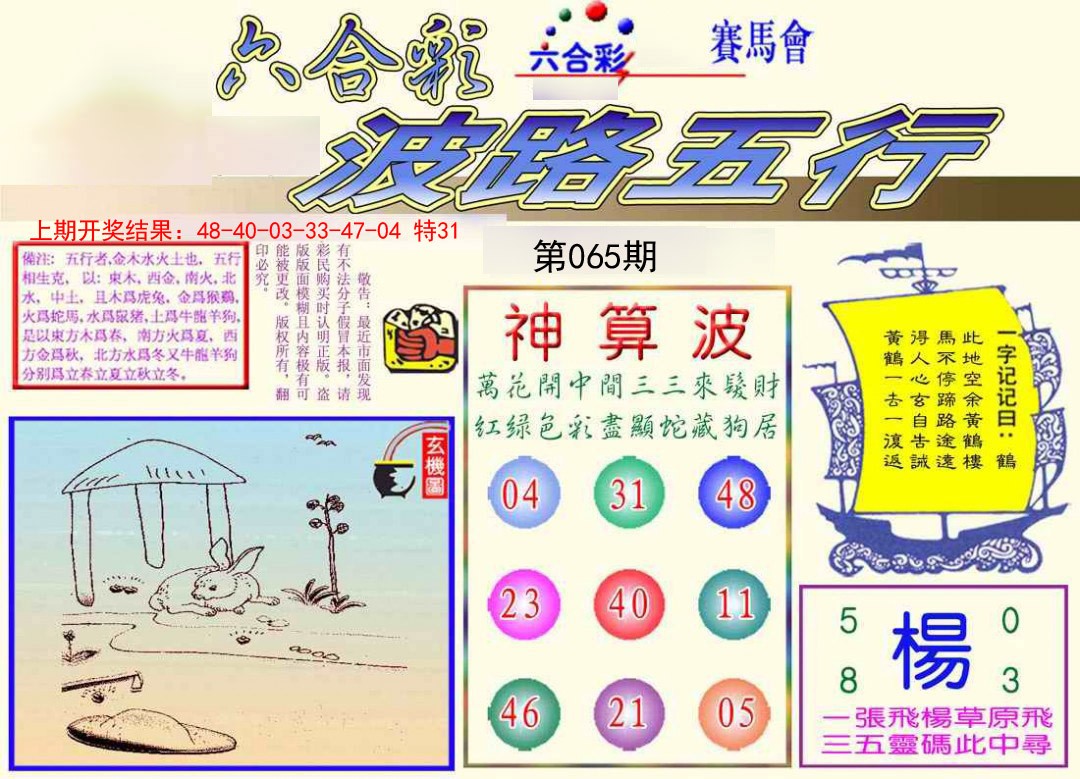 2025065期波路五行