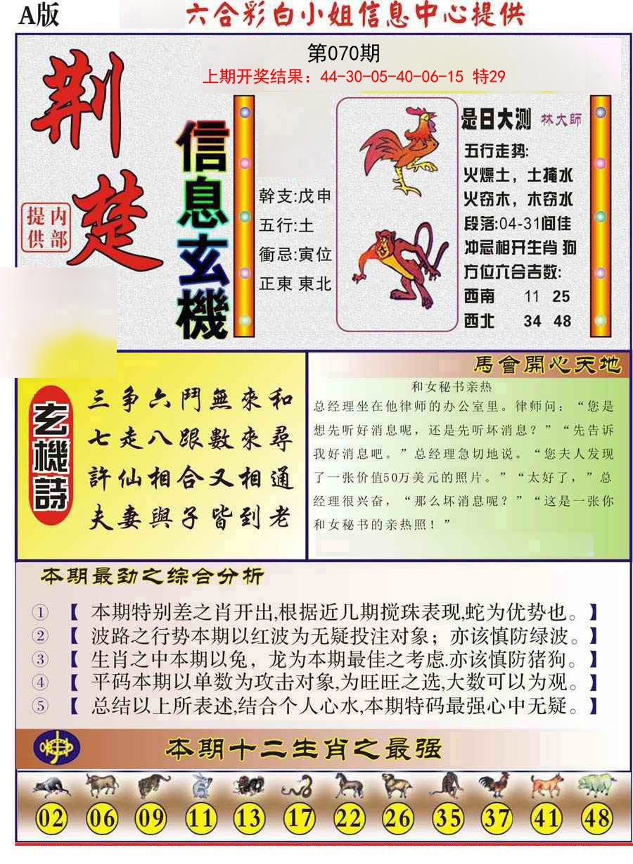 2025070期荆楚信息玄机A