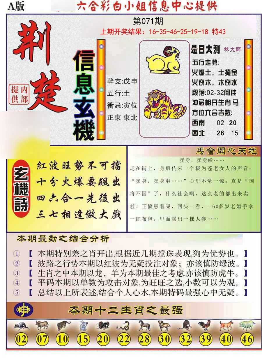 2025071期荆楚信息玄机A