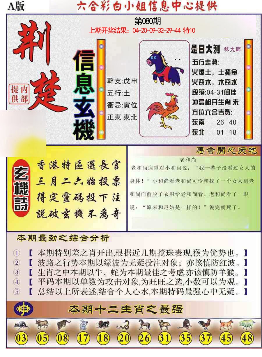 2025080期荆楚信息玄机A