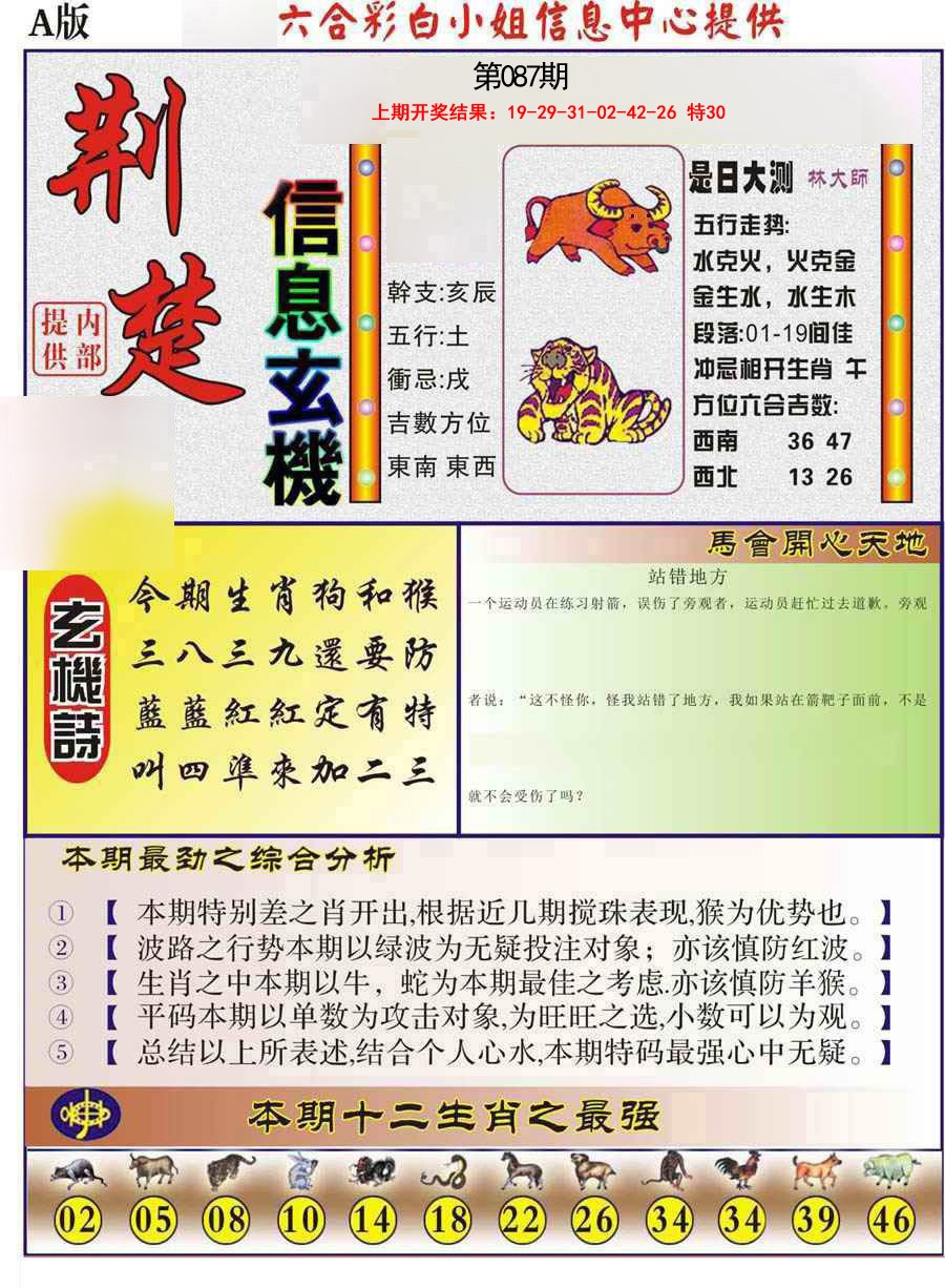 2025087期荆楚信息玄机A