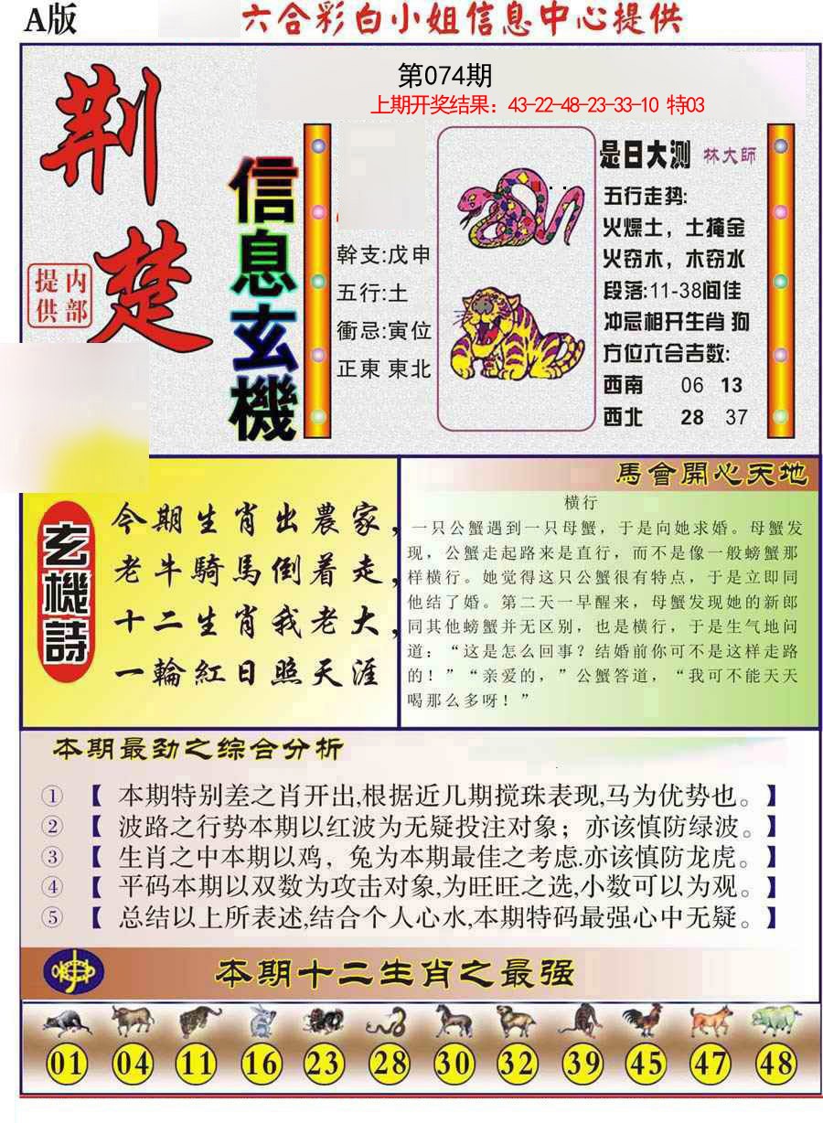 2025074期荆楚信息玄机A