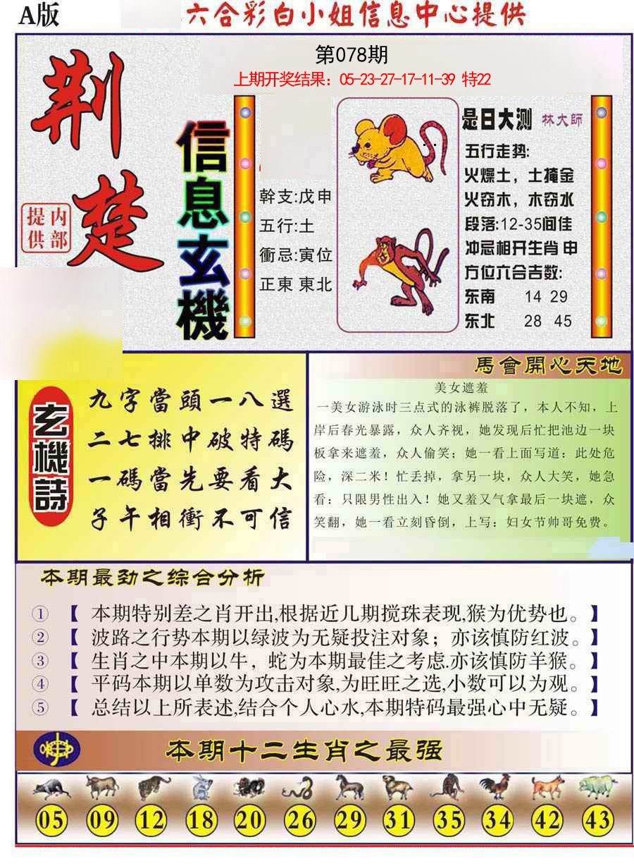 2025078期荆楚信息玄机A