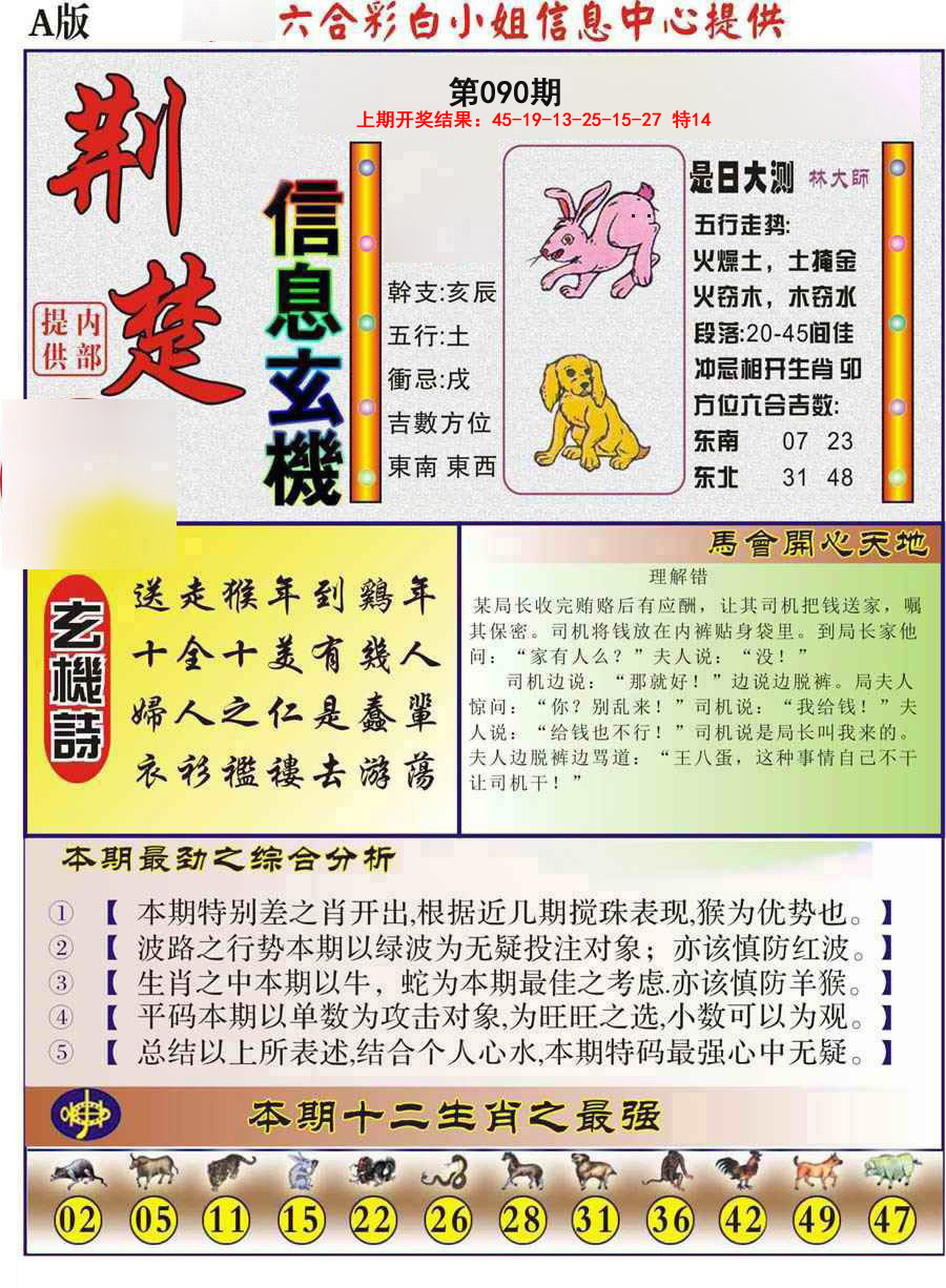 2025090期荆楚信息玄机A