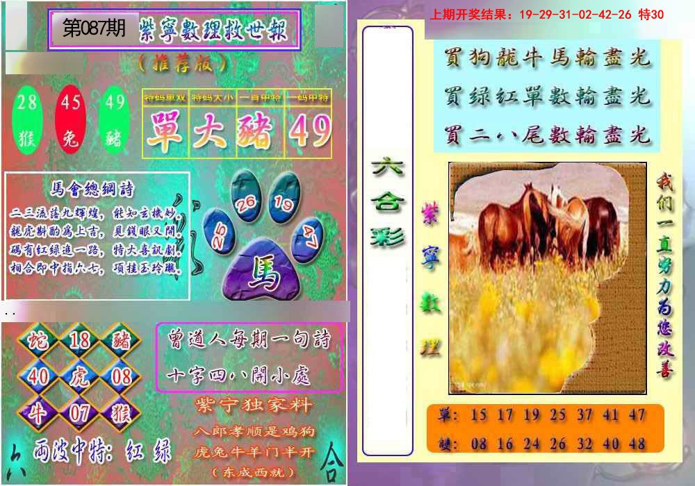 2025087期数理救世报