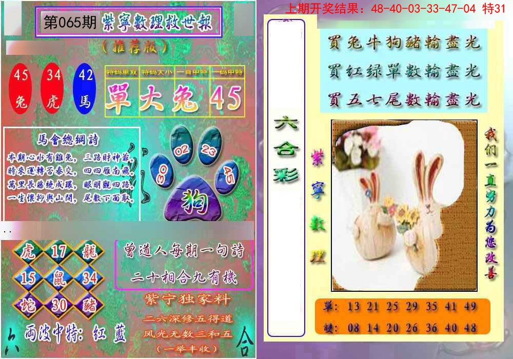 2025065期数理救世报