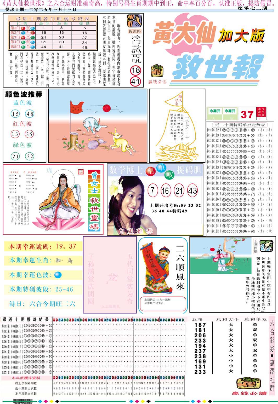 2025072期黄大仙救世A加大版