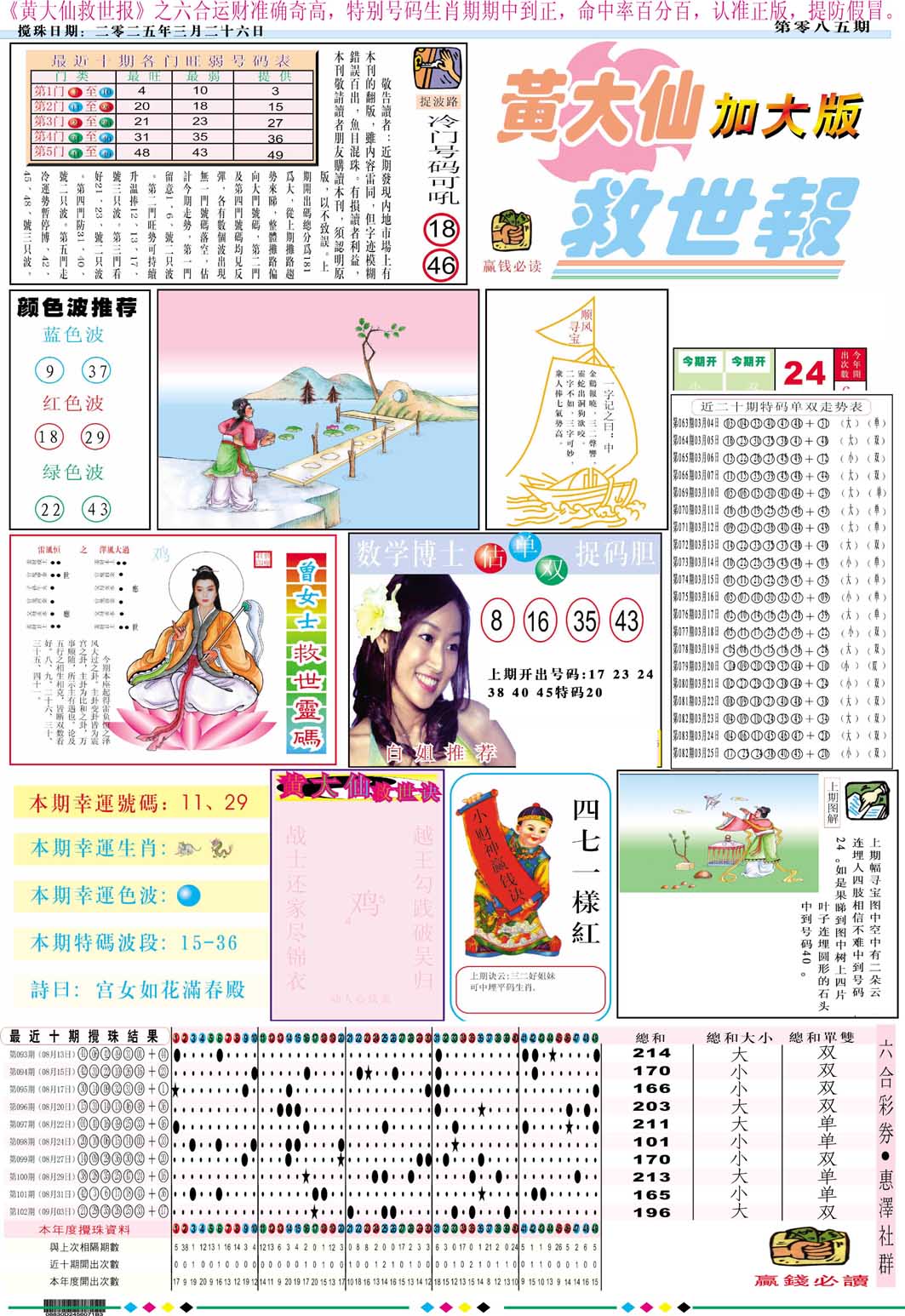 2025085期黄大仙救世A加大版