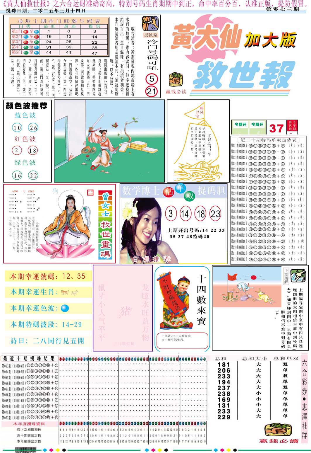 2025073期黄大仙救世A加大版