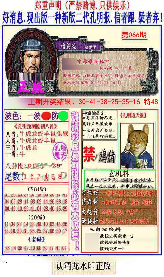 2025066期另二代孔明报
