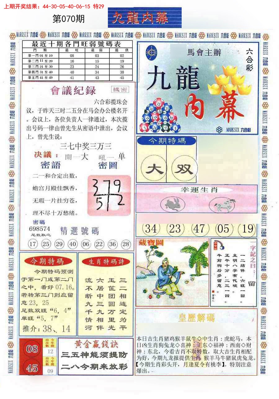 2025070期(新版)九龙内幕A