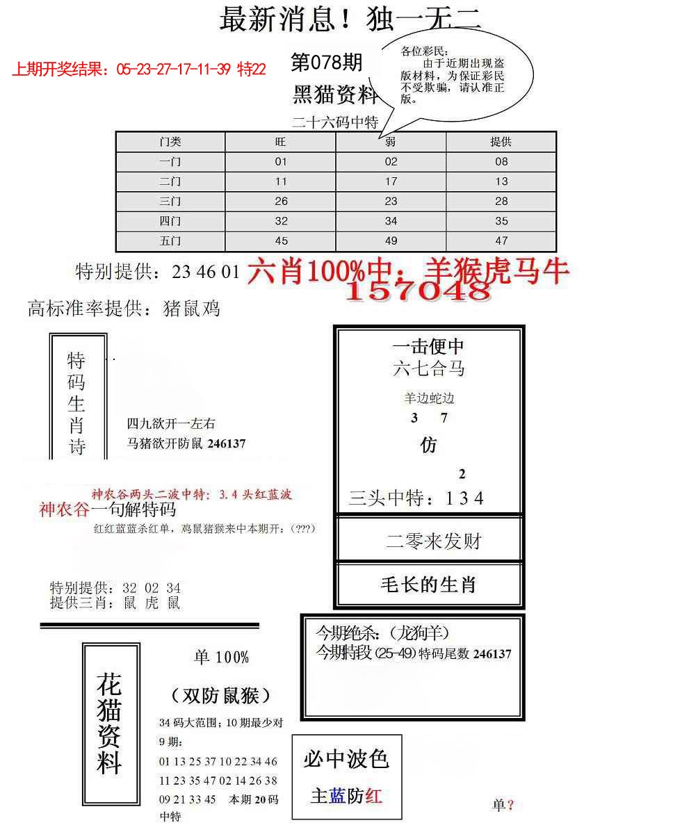 2025078期独一无二(正)