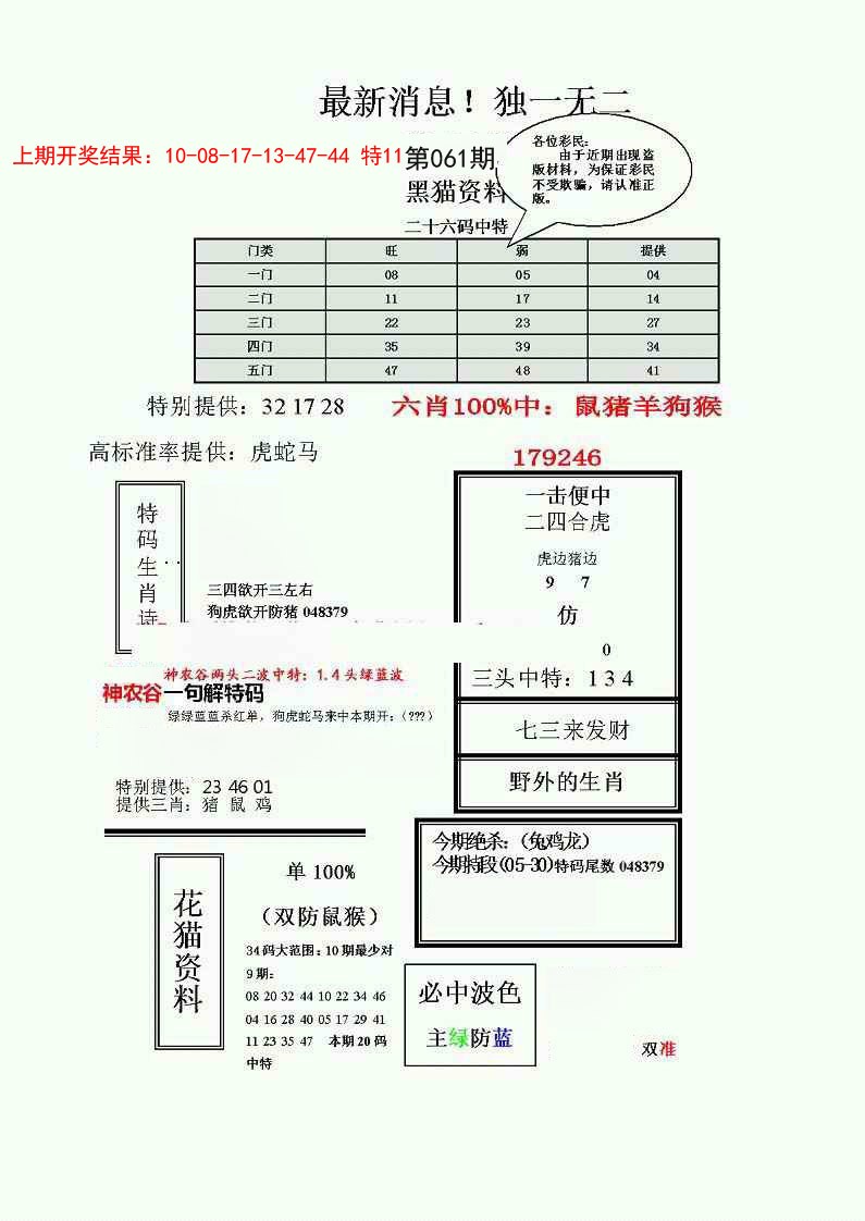 2025061期独一无二(正)