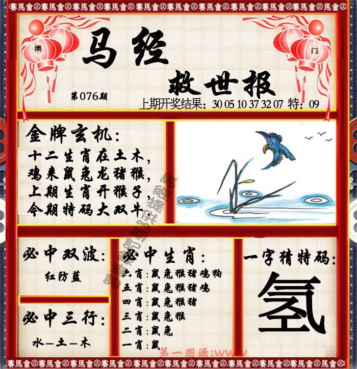 2025076期马经救世报