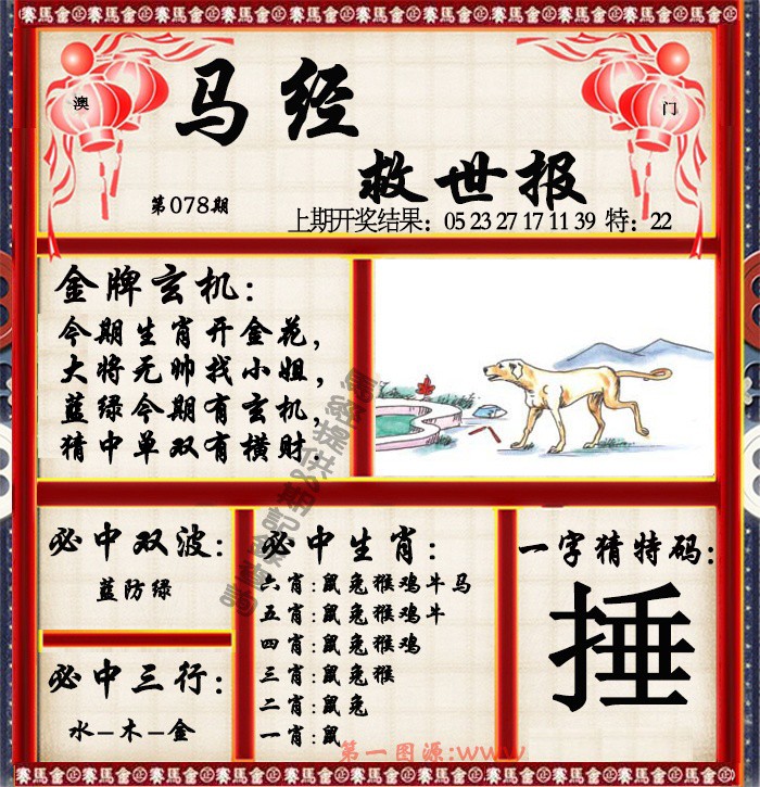 2025078期马经救世报